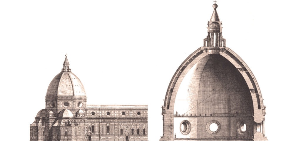 La struttura della Cupola del Brunelleschi a Firenze è stata realizzata utilizzando mattoni disposti a 'spinapesce' e murati con una malta formata da grassello di calce e materiale inerte leggero, con funzione antiritiro.