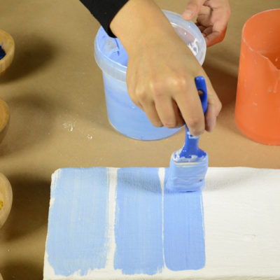 Calcelatte Prove Colore pittura a calce prove di colore