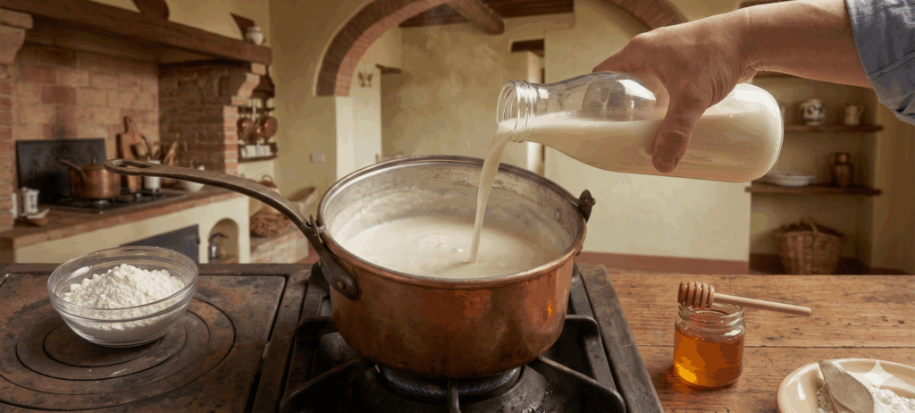 Scopri Calcelatte Milky: l’unica tinta al mondo che non si limita a essere mescolata, ma deve essere cotta sul fuoco.